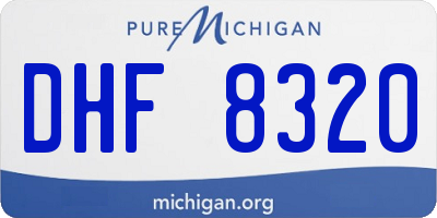 MI license plate DHF8320