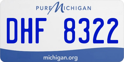 MI license plate DHF8322