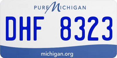 MI license plate DHF8323