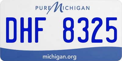 MI license plate DHF8325
