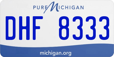 MI license plate DHF8333