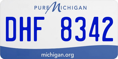 MI license plate DHF8342