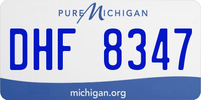 MI license plate DHF8347