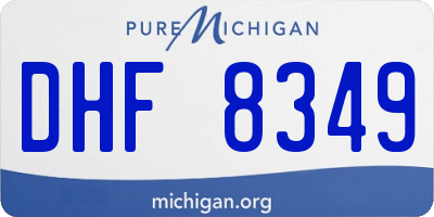 MI license plate DHF8349