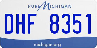 MI license plate DHF8351