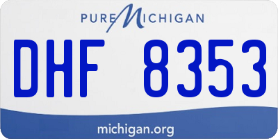 MI license plate DHF8353