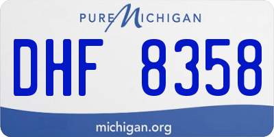 MI license plate DHF8358