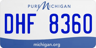 MI license plate DHF8360