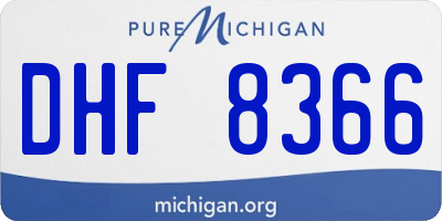 MI license plate DHF8366
