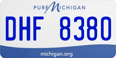 MI license plate DHF8380