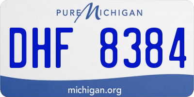 MI license plate DHF8384