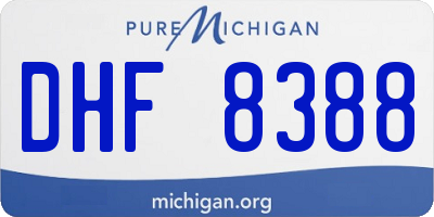 MI license plate DHF8388