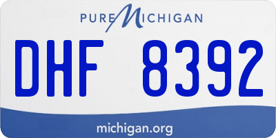 MI license plate DHF8392