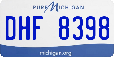 MI license plate DHF8398