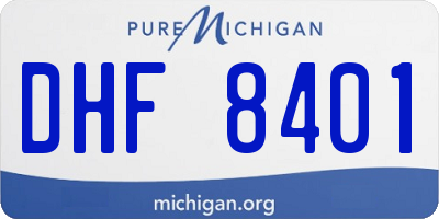 MI license plate DHF8401