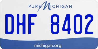 MI license plate DHF8402