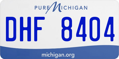MI license plate DHF8404