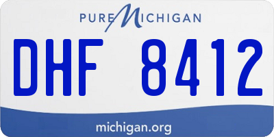 MI license plate DHF8412