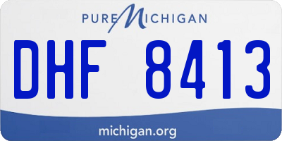 MI license plate DHF8413