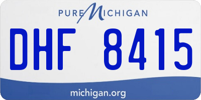 MI license plate DHF8415