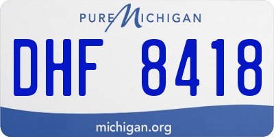MI license plate DHF8418