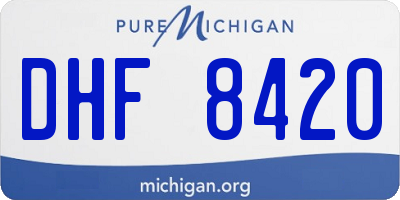 MI license plate DHF8420