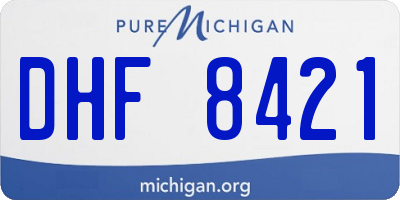 MI license plate DHF8421