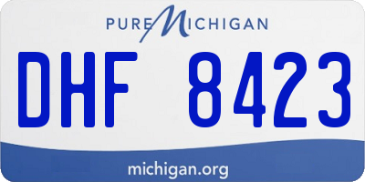 MI license plate DHF8423