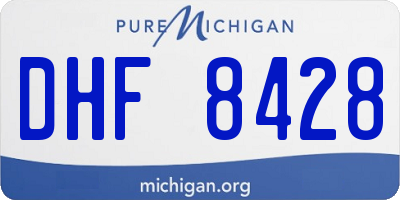 MI license plate DHF8428