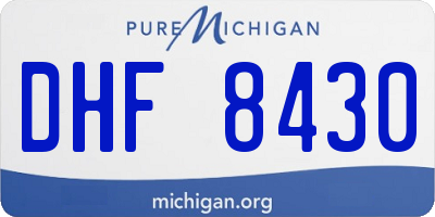 MI license plate DHF8430