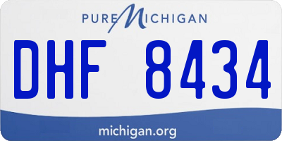 MI license plate DHF8434