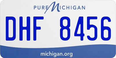 MI license plate DHF8456