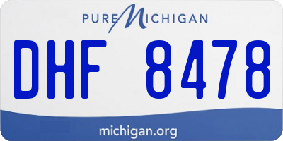 MI license plate DHF8478