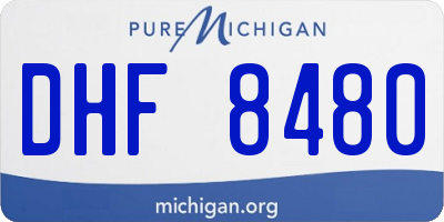 MI license plate DHF8480