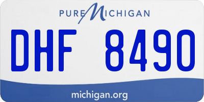 MI license plate DHF8490