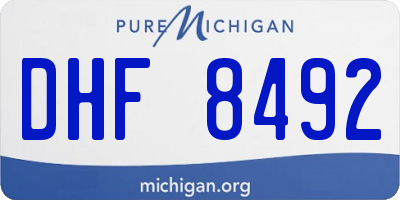 MI license plate DHF8492