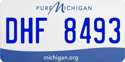 MI license plate DHF8493
