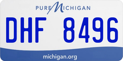 MI license plate DHF8496