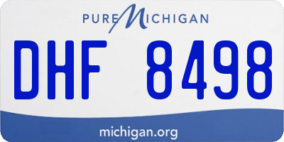 MI license plate DHF8498
