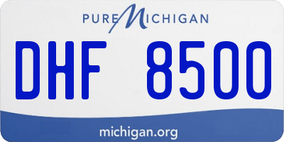 MI license plate DHF8500