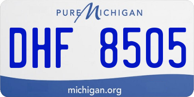 MI license plate DHF8505
