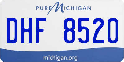 MI license plate DHF8520