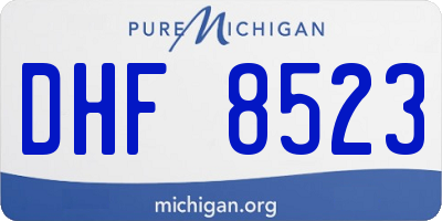 MI license plate DHF8523