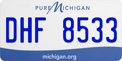 MI license plate DHF8533