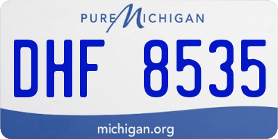MI license plate DHF8535