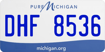 MI license plate DHF8536