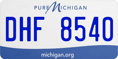 MI license plate DHF8540