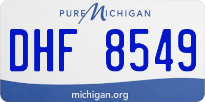 MI license plate DHF8549
