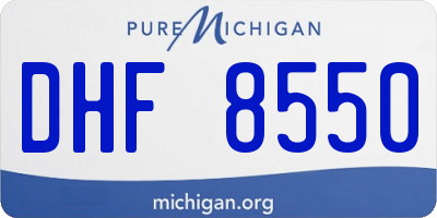 MI license plate DHF8550