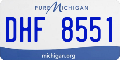 MI license plate DHF8551